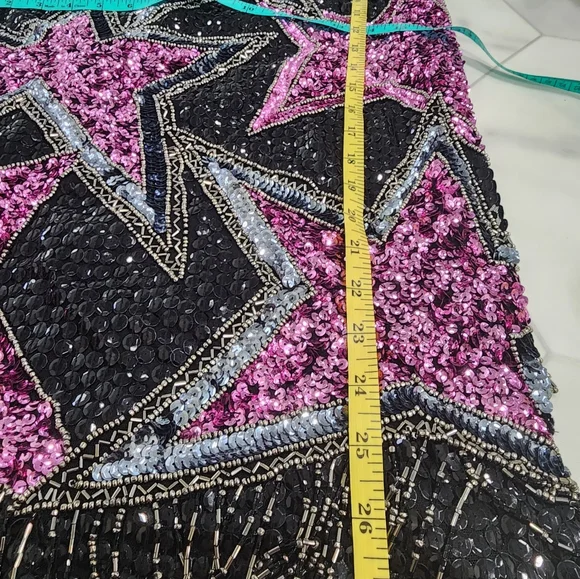 [ NASTY GAL] brand new with tags  Women's size 6- TASSEL  BEADED STAR MINI DRESS - Picture 12 of 16